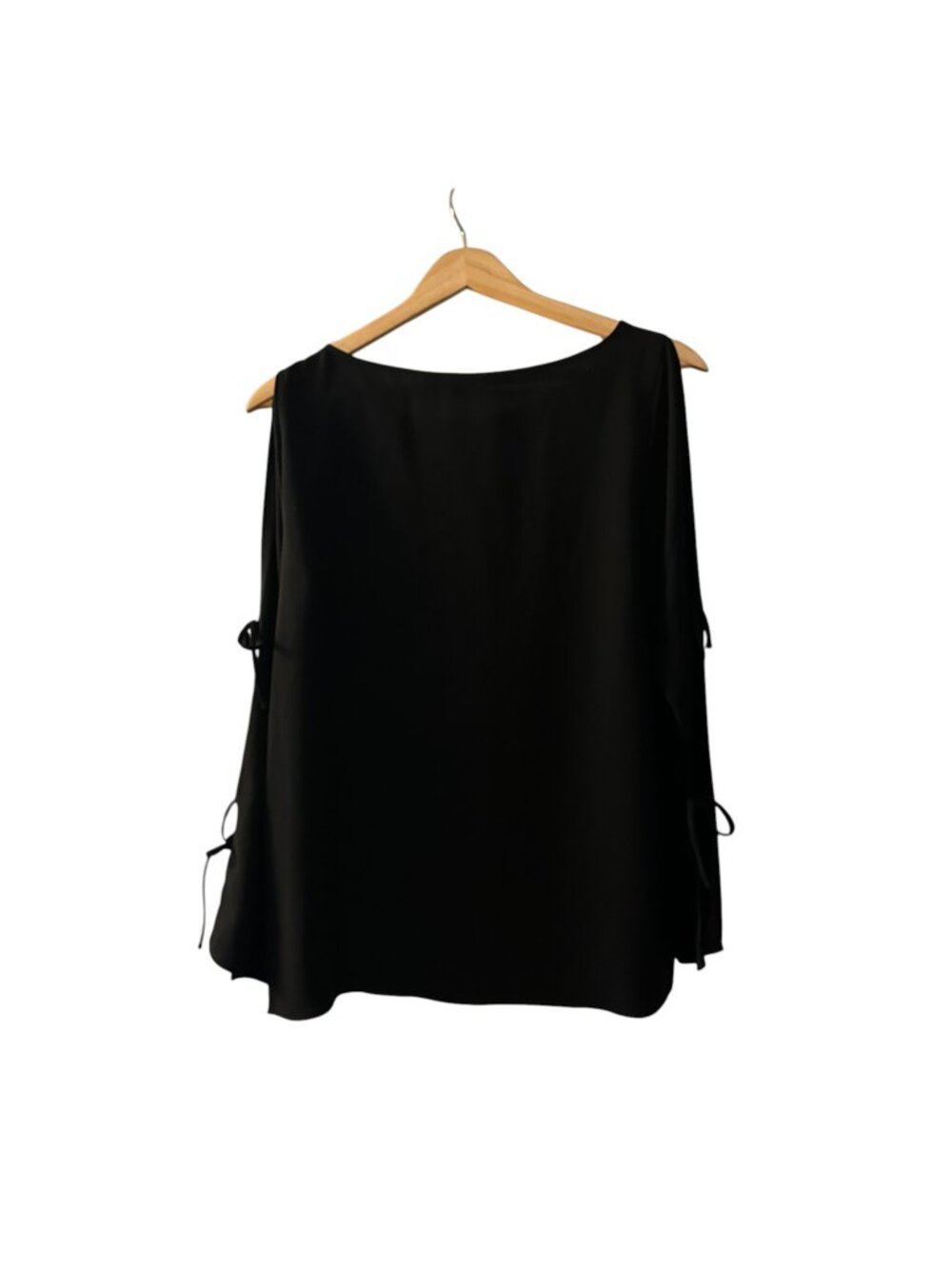 Wilfred Aritzia Black Open Tie Sleeve Blouse Size Small
